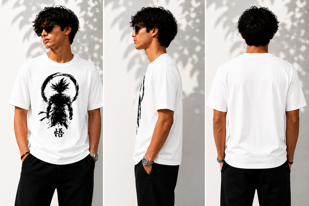 Goku Anime T Shirt Black & white