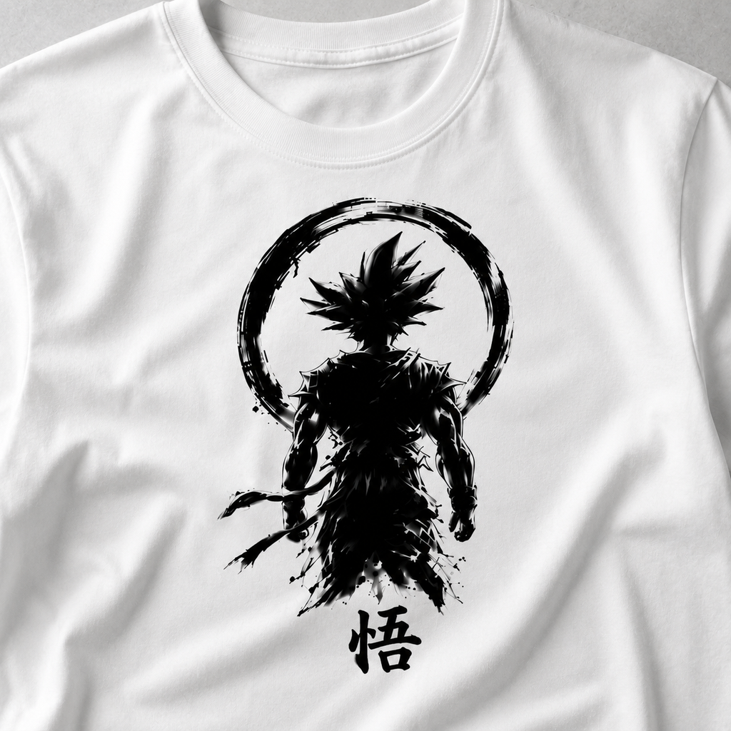 Goku Anime T Shirt Black & white