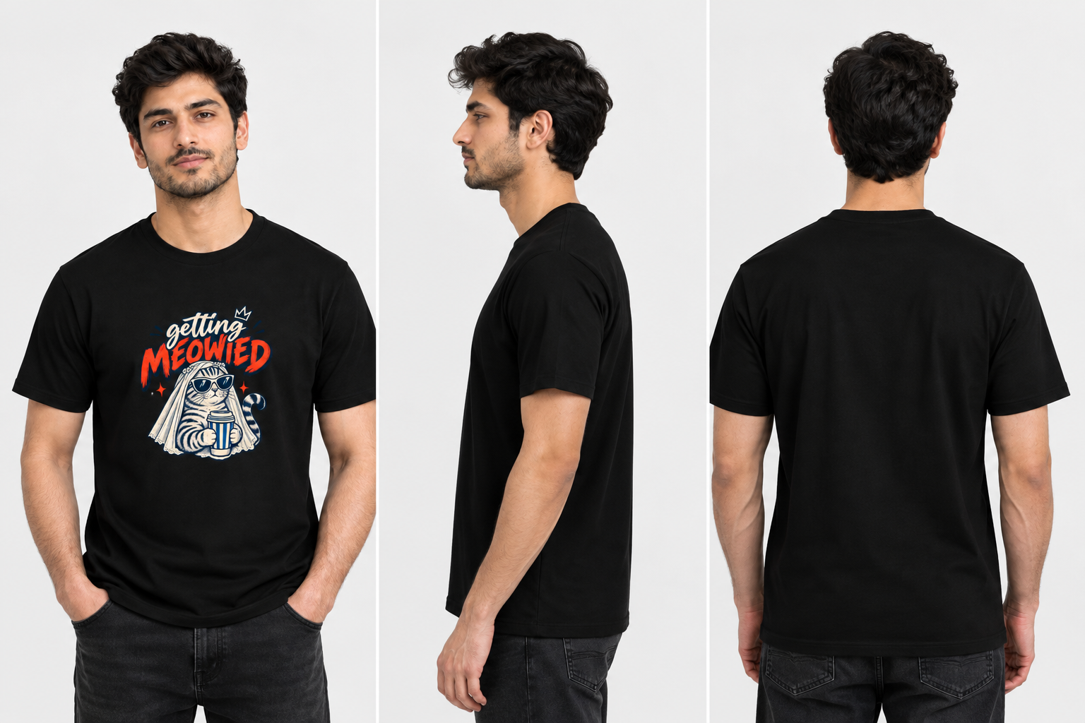 Getting Meowied T-Shirt Black