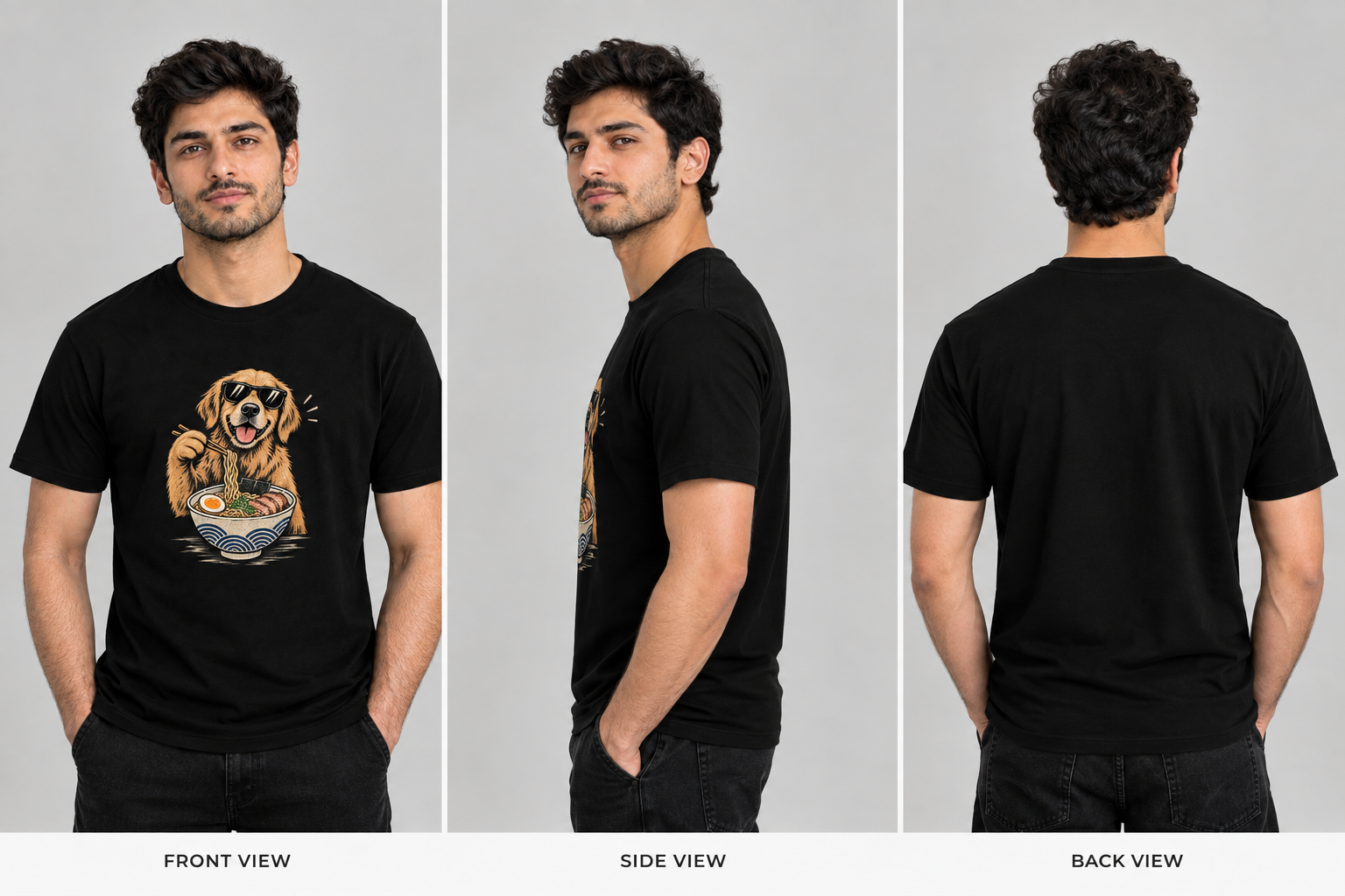 Dog Noodles  T-Shirt Black