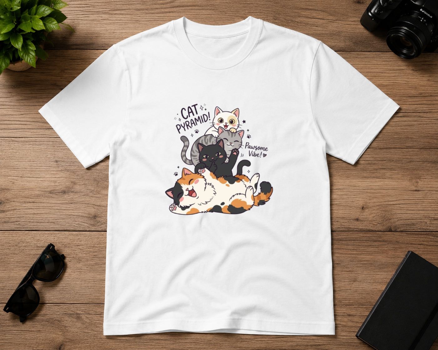 Cat Pyramid T-Shirt White