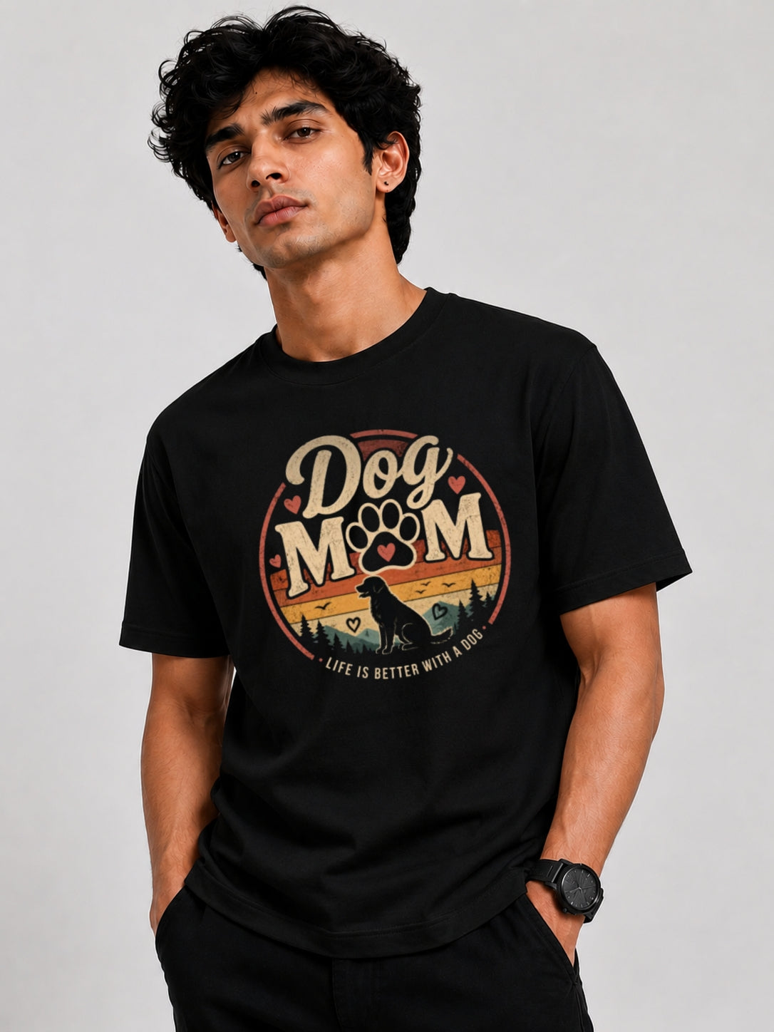 Dog Mom T-Shirt Black
