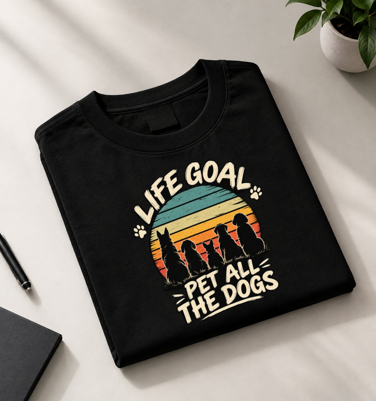 Life Goal Pet All The Dogs T-Shirt Black