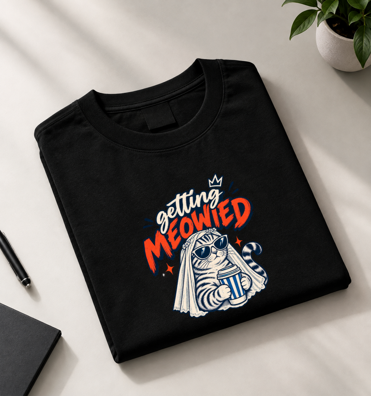 Getting Meowied T-Shirt Black