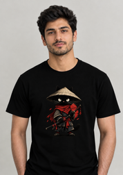 Samurai Cat T-Shirt Black