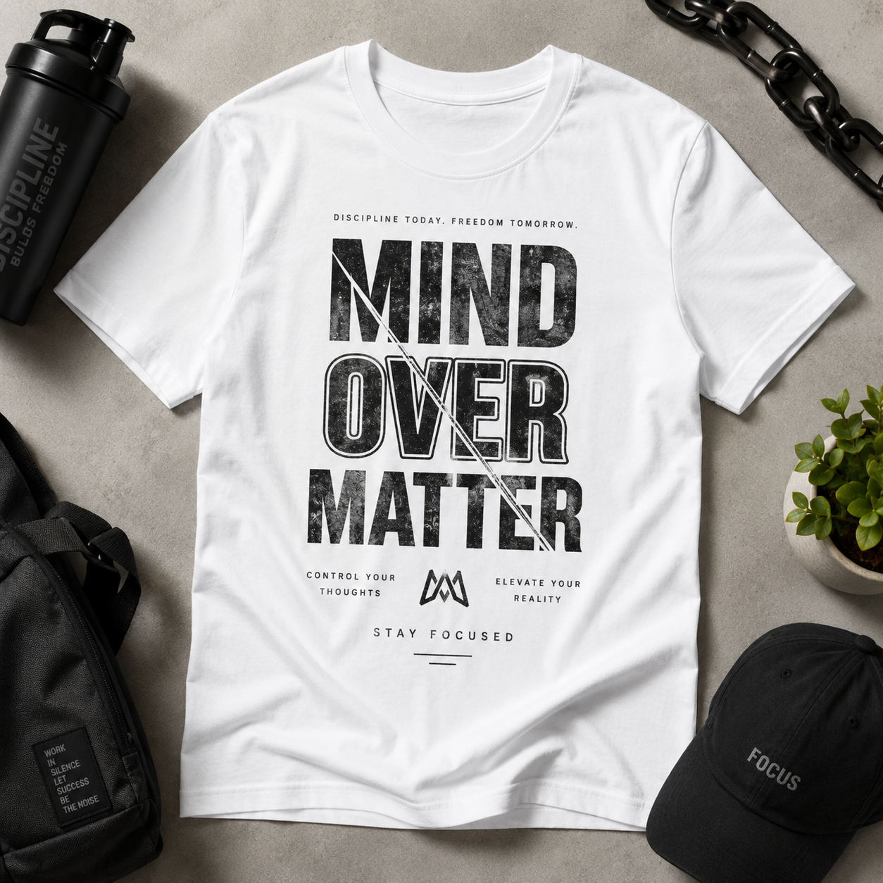 Mind Over Matter T Shirt White