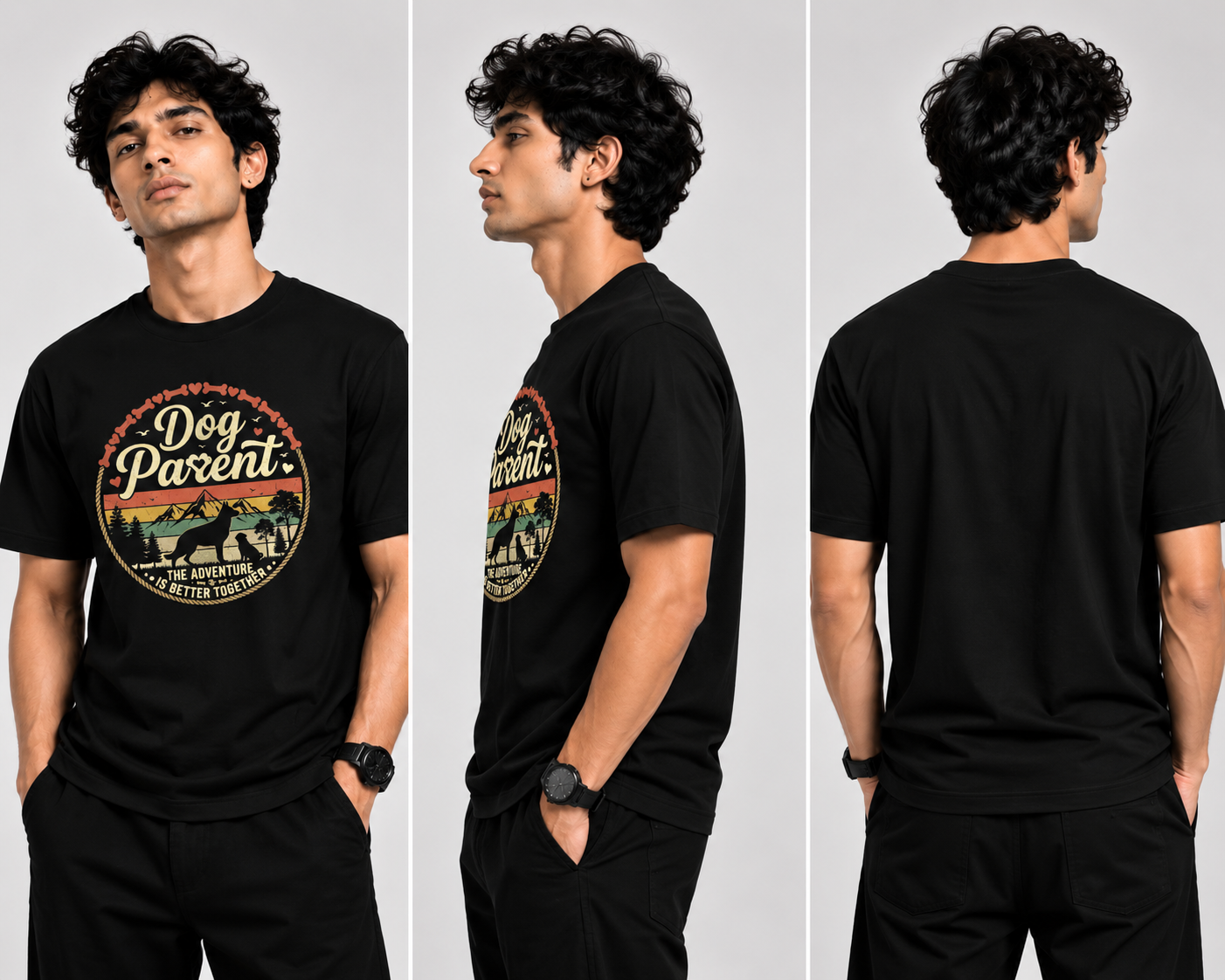 Dog Parent  T-Shirt Black