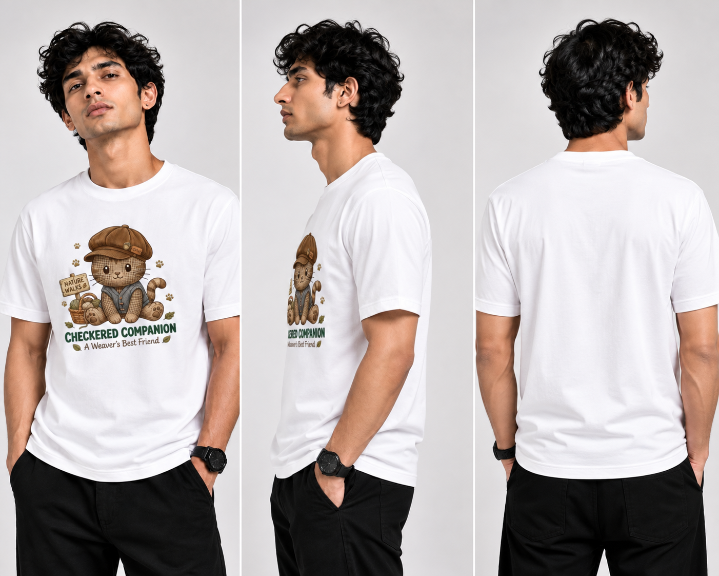 Checkered Campanion T-Shirt white