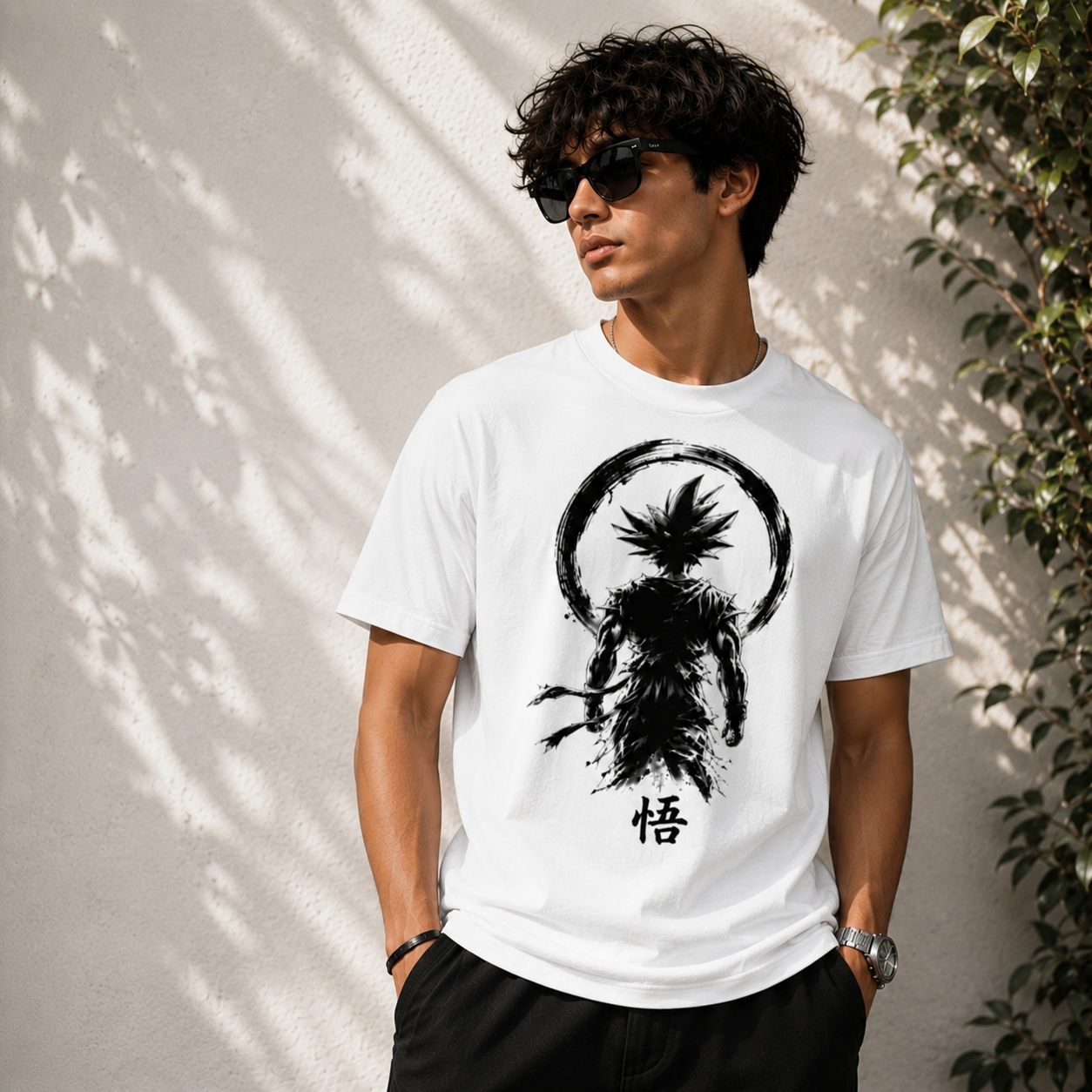 Goku Anime T Shirt Black & white