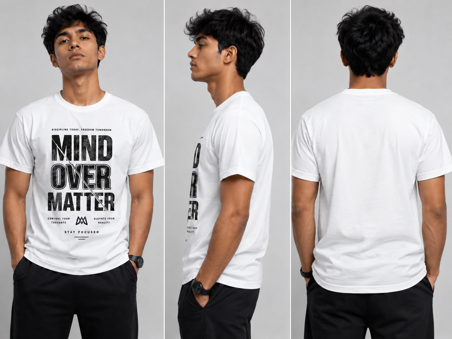 Mind Over Matter T Shirt White