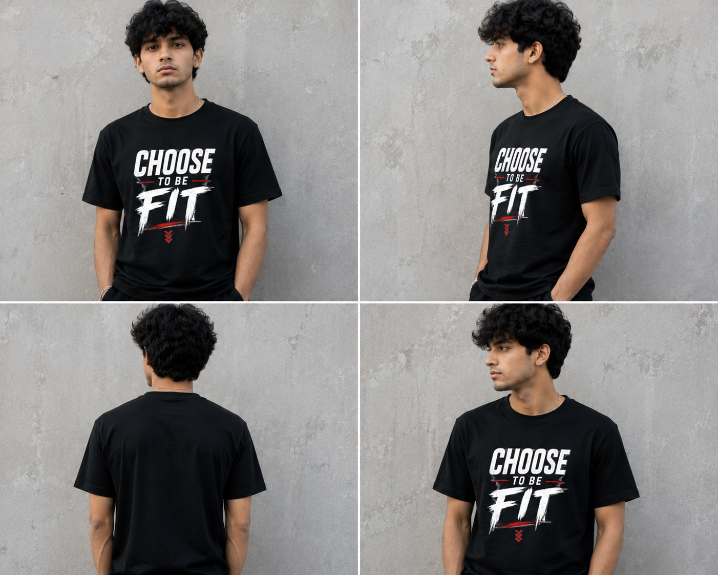 Choose to Be Fit  T-Shirt Black