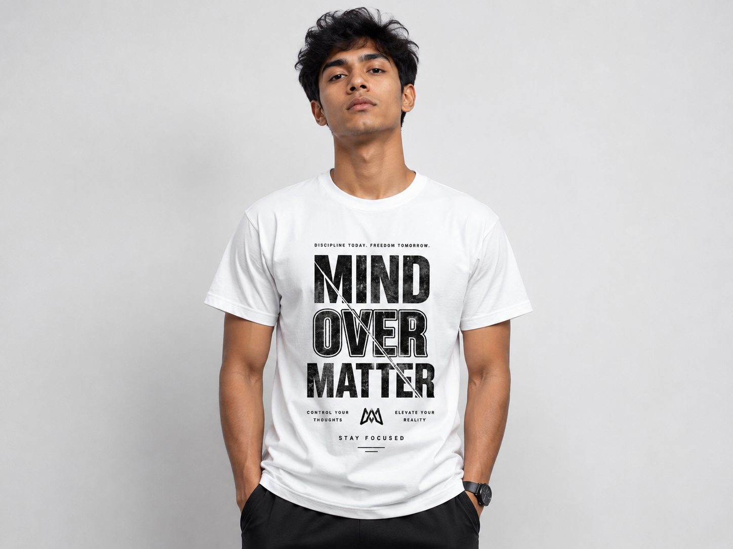 Mind Over Matter T Shirt White