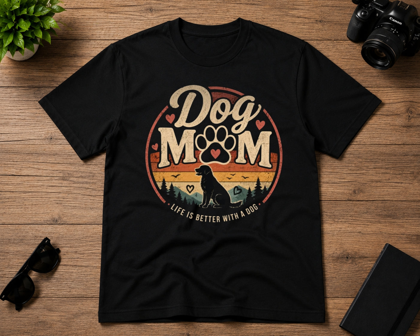Dog Mom T-Shirt Black